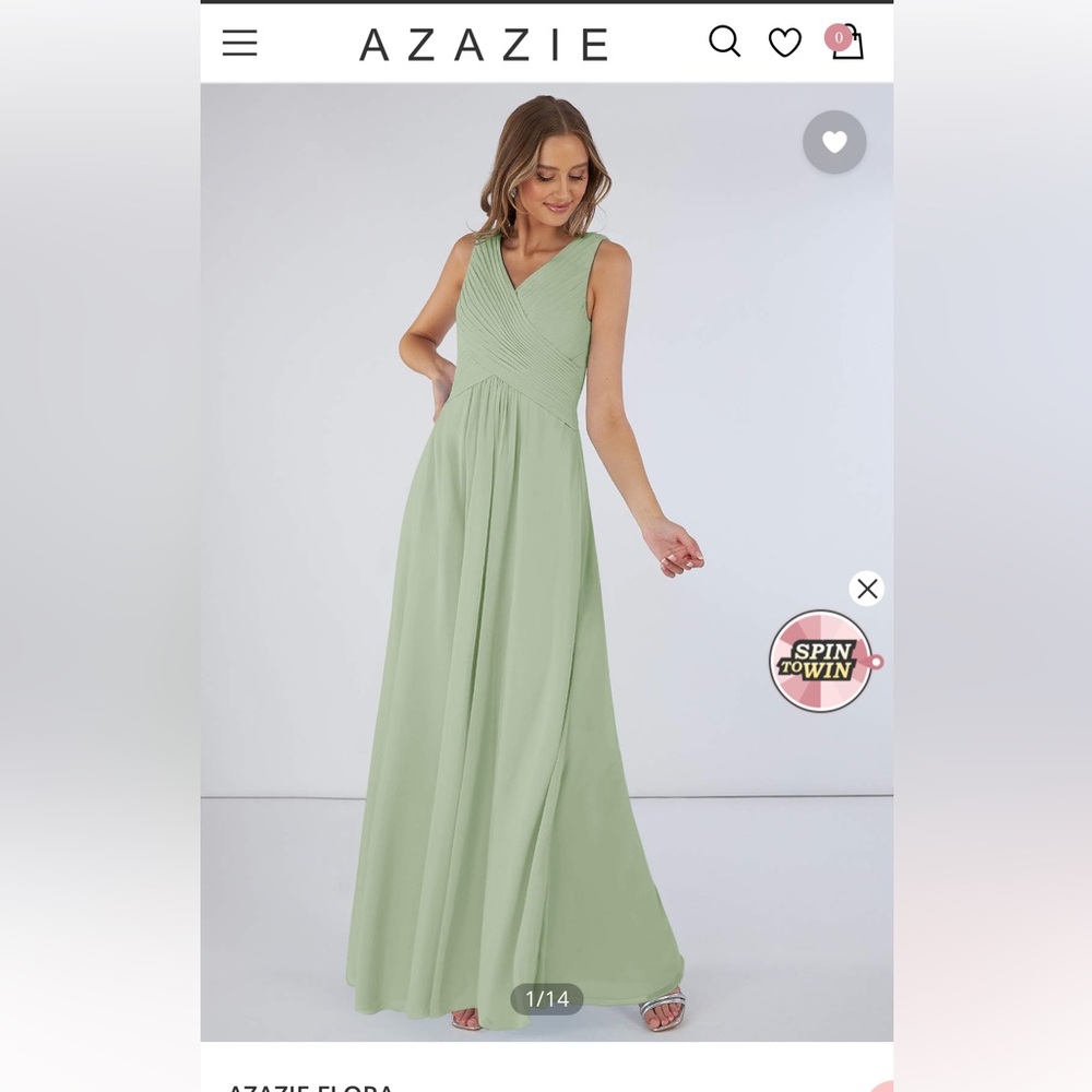 Azazie Flora Dress - Dusty Sage